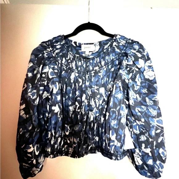 NEW Joie May Floral Cropped Blouse L Large Cotton NWT $248 - Picture 4 of 4